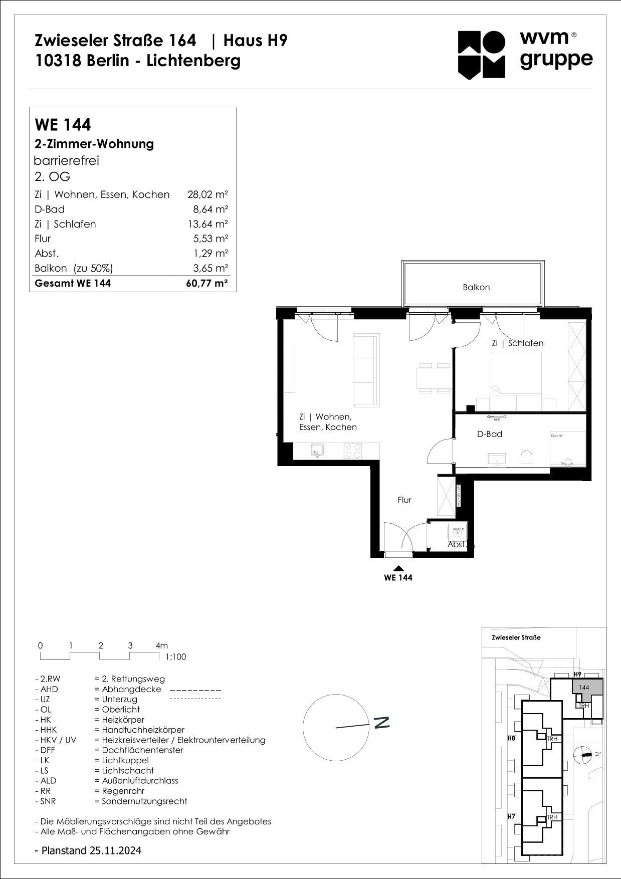 Wohnung zum Kauf provisionsfrei 380.000 € 2 Zimmer 60,8 m²<br/>Wohnfläche 2.<br/>Geschoss Zwieseler Straße 164 Karlshorst Berlin 10318