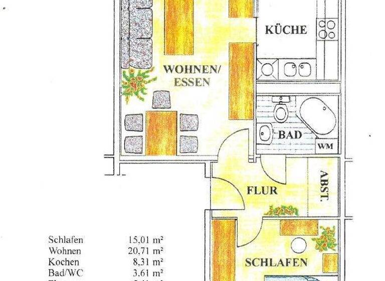 Wohnung zum Kauf 38.900 € 2 Zimmer 56,6 m² 1. Geschoss Roßlau Dessau-Roßlau 06862