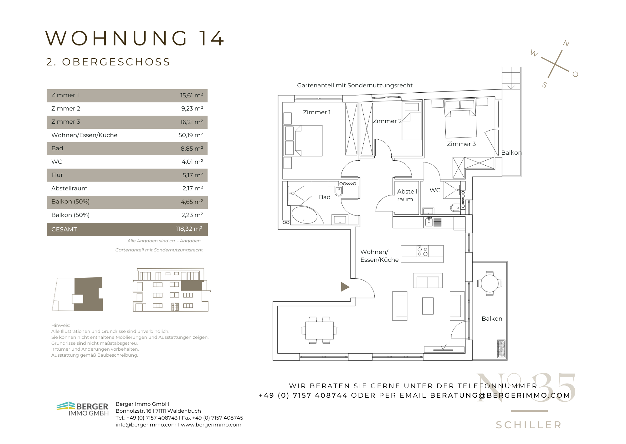 Wohnung zum Kauf provisionsfrei als Kapitalanlage geeignet 859.000 € 4 Zimmer 118,3 m²<br/>Wohnfläche Schillerstraße 35 Waldenbuch 71111