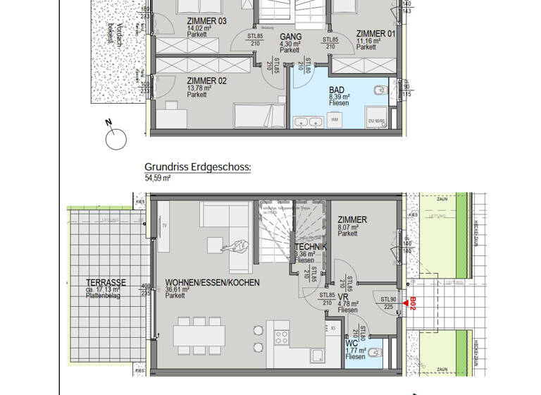 Reihenmittelhaus zum Kauf 699.900 € 5 Zimmer 106,2 m² Waltendorf Graz 8010