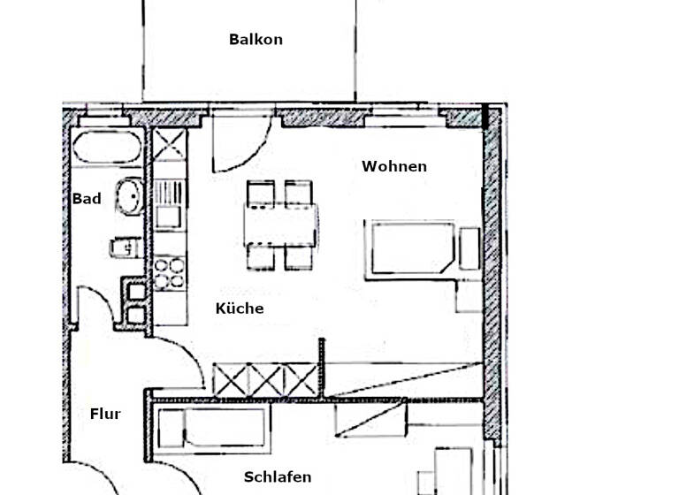 Wohnung zur Miete 600 € 2 Zimmer 50 m² 1. Geschoss Obere Beugen 18 Singen Singen (Hohentwiel) 78224