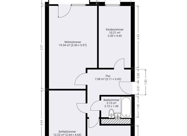 Wohnung zur Miete 460 € 3 Zimmer 62 m² EG Schmellwitz Cottbus / Schmellwitz 03044