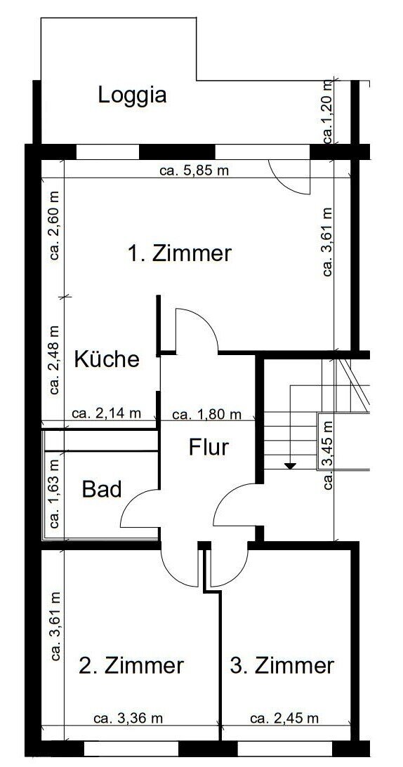 Wohnung zur Miete 381 € 3 Zimmer 58,7 m²<br/>Wohnfläche 2.<br/>Geschoss Heinrich-Mann-Straße 11 Sachsendorf Cottbus 03050