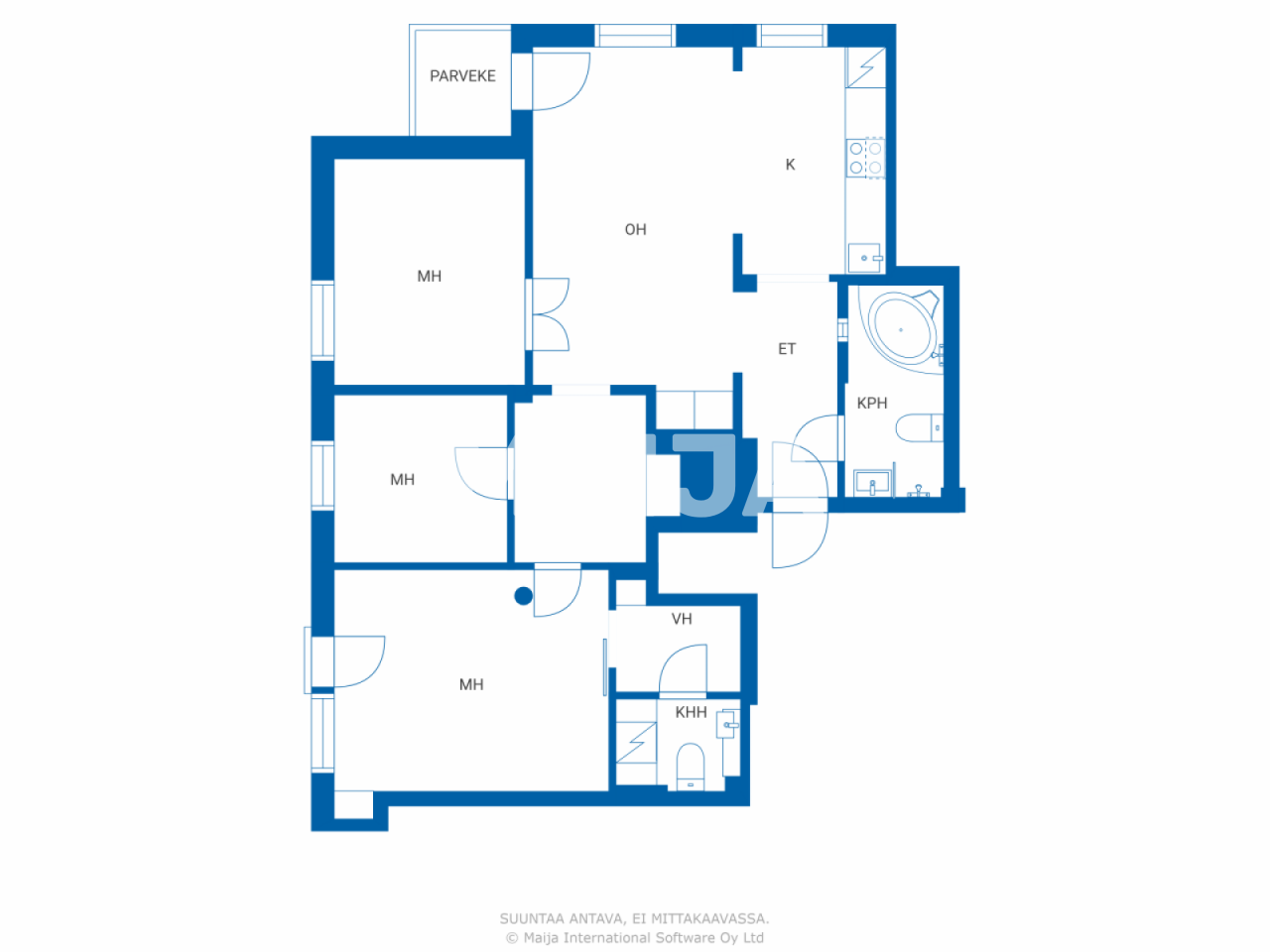 Studio zum Kauf 289.000 € 4 Zimmer 91 m²<br/>Wohnfläche 8.<br/>Geschoss Toivoniementie 7 Oulu 90500