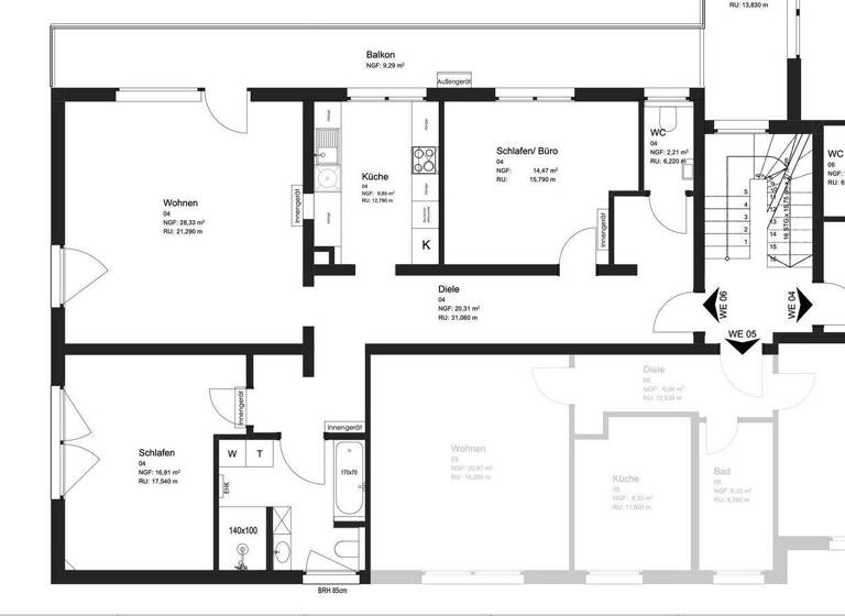 Wohnung zur Miete 1.567 € 3 Zimmer 101,1 m² 1. Geschoss Namedy Andernach-Namedy 56626