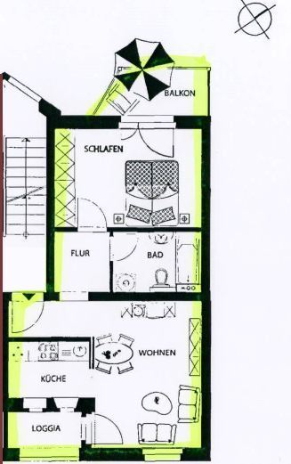 Wohnung zum Kauf 109.000 € 2 Zimmer 45,5 m²<br/>Wohnfläche 1.<br/>Geschoss Neulindenau Leipzig 04179