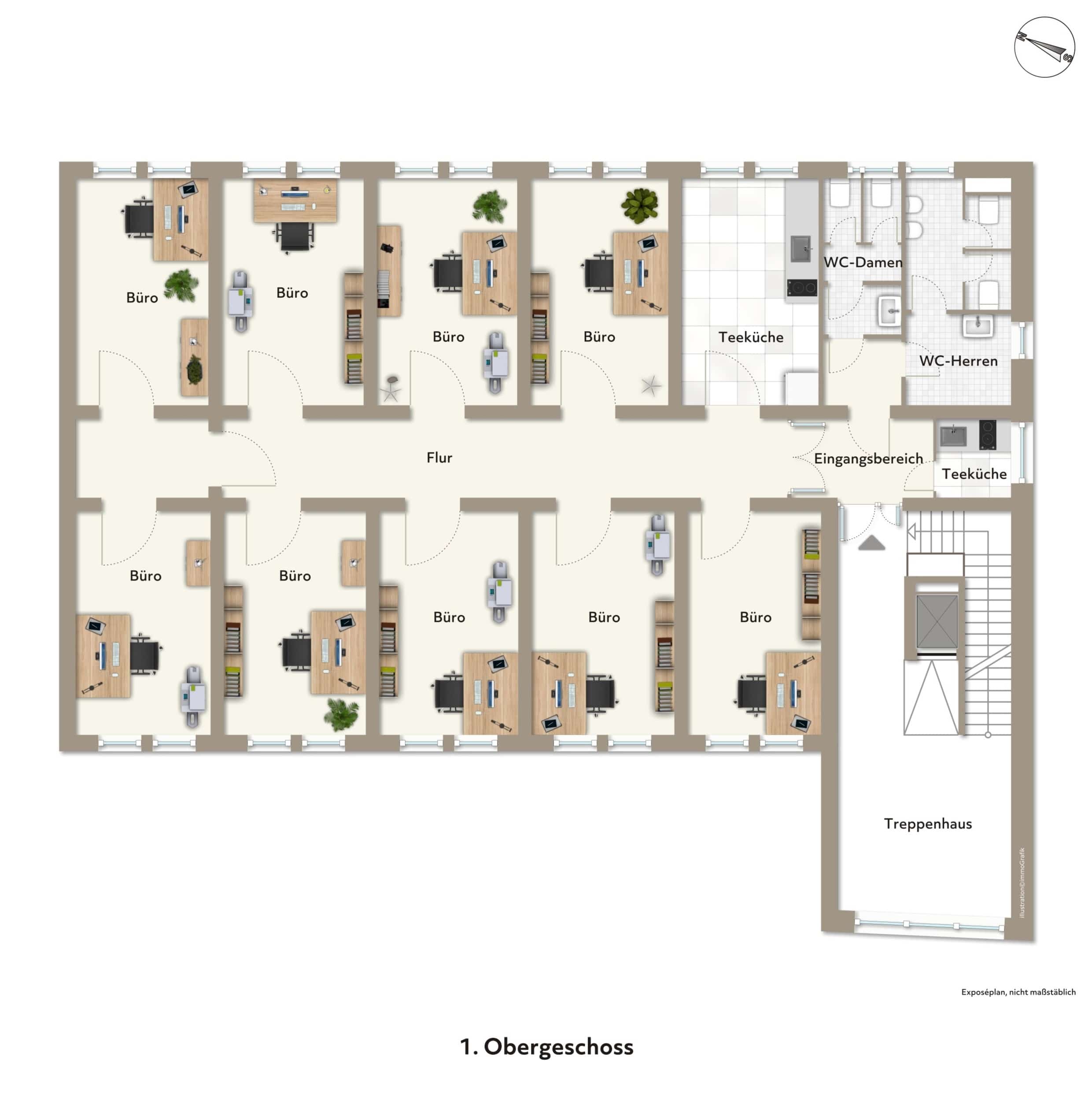 Büro-/Praxisfläche zur Miete provisionsfrei 6,38 € 9 Zimmer Hallstr. 42-46 Stendal Stendal 39576