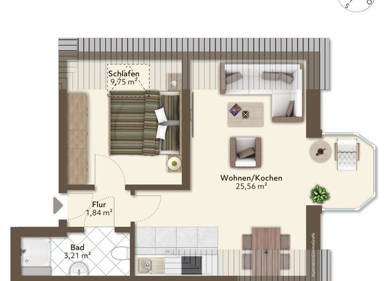 Wohnung zum Kauf 155.000 € 2 Zimmer 43,8 m² 2. Geschoss Altendeich Cappel 27639