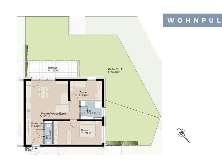 Wohnung zum Kauf - Erstbezug provisionsfrei 434.000 € 3 Zimmer 70 m² Oberperfuss 6173