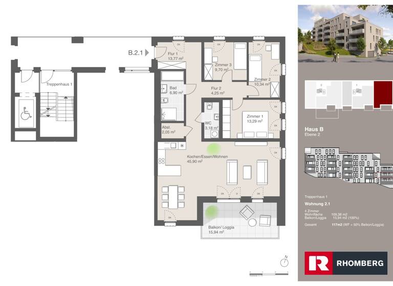 Wohnung zum Kauf - Erstbezug 555.000 € 3 Zimmer 88,7 m² Ostrachweg 10 Halde Kempten (Allgäu) 87439