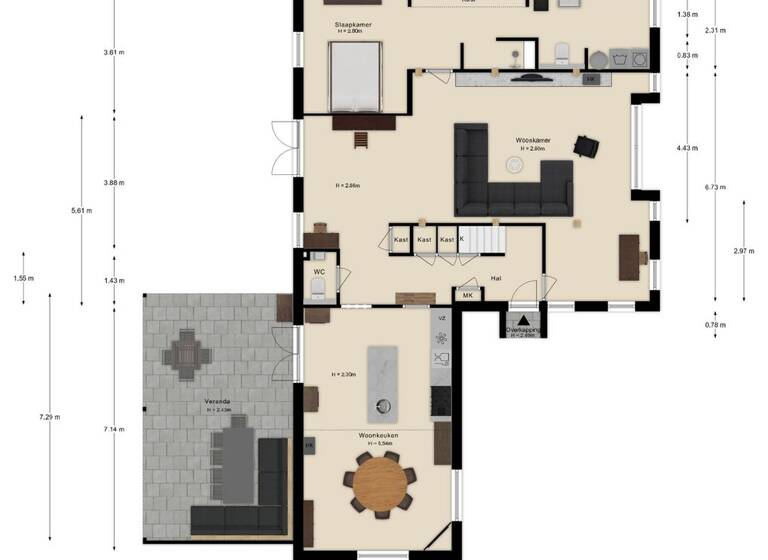 Bauernhaus zum Kauf 895.000 € 5 Zimmer 182 m² 2.500 m² Grundstück de kar 9 B klarenbeek 7382 AH