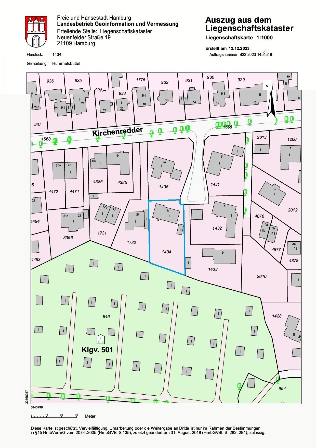 Grundstück zum Kauf 690.000 € 1.058 m²<br/>Grundstück Hummelsbüttel Hamburg 22339