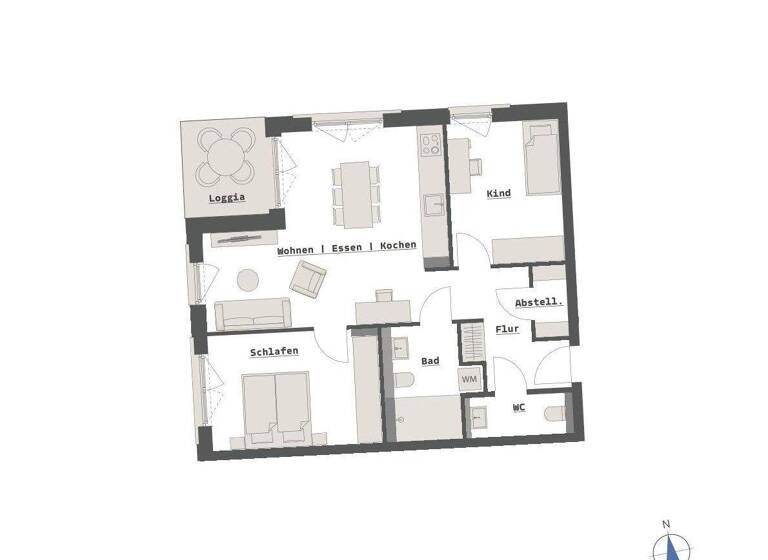 Wohnung zum Kauf - Erstbezug provisionsfrei 492.000 € 3 Zimmer 79,4 m² 2. Geschoss Ludwigsfeld Neu-Ulm 89231