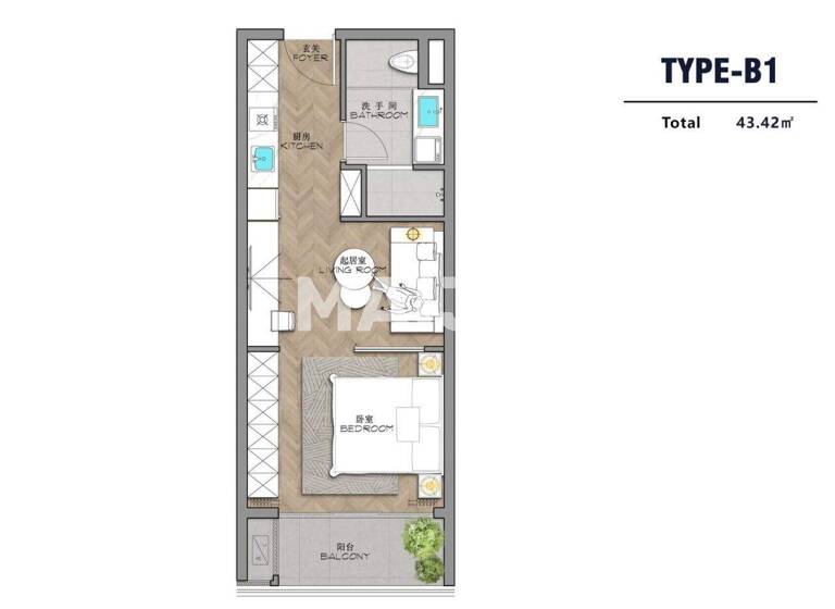Studio zum Kauf 147.964 € 2 Zimmer 41 m² 1. Geschoss AYANA Heights Thalang 83110