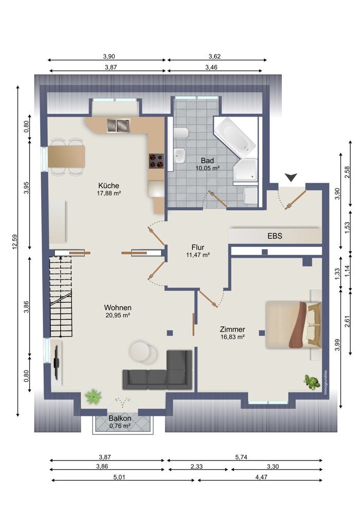 Maisonette zum Kauf provisionsfrei 549.900 € 4,5 Zimmer 128,8 m²<br/>Wohnfläche Stadtmitte Rostock 18055