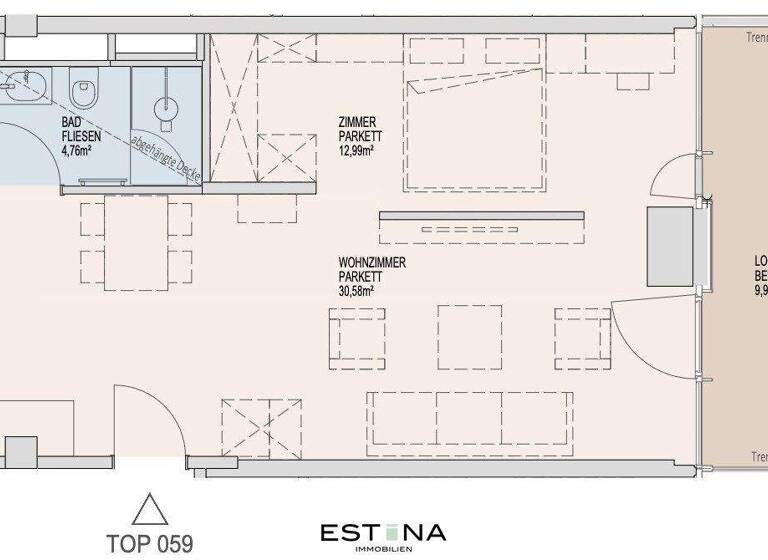 Wohnung zur Miete - Erstbezug 1.556 € 2 Zimmer 48,3 m² 32. Geschoss Donau-City-Straße Wien 1220