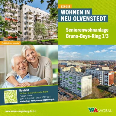 Wohnung zur Miete 215 € 1 Zimmer 35,9 m² 2. Geschoss Bruno-Beye-Ring 1 Sternbogen Magdeburg 39130