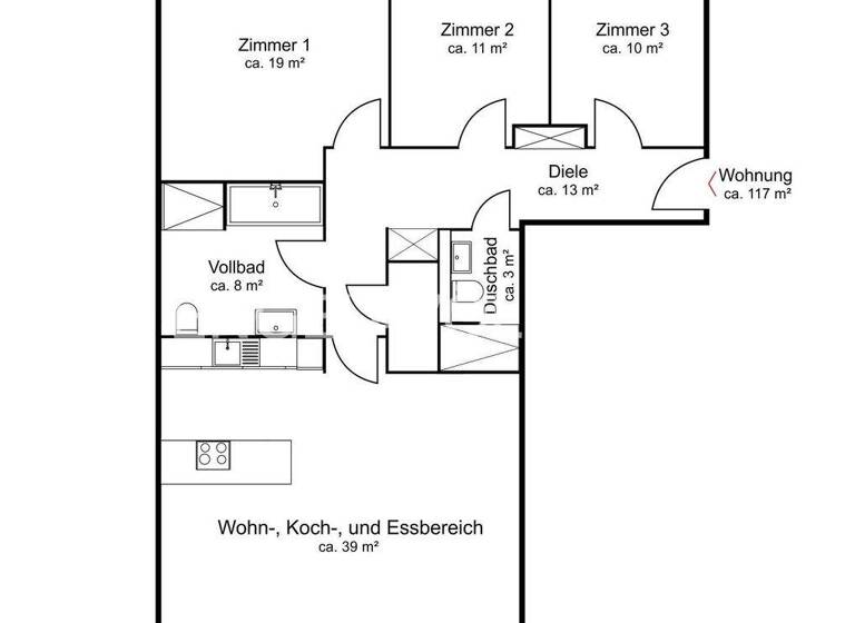 Wohnung zum Kauf 1.395.000 € 4 Zimmer 117 m² Winterhude Hamburg 22301