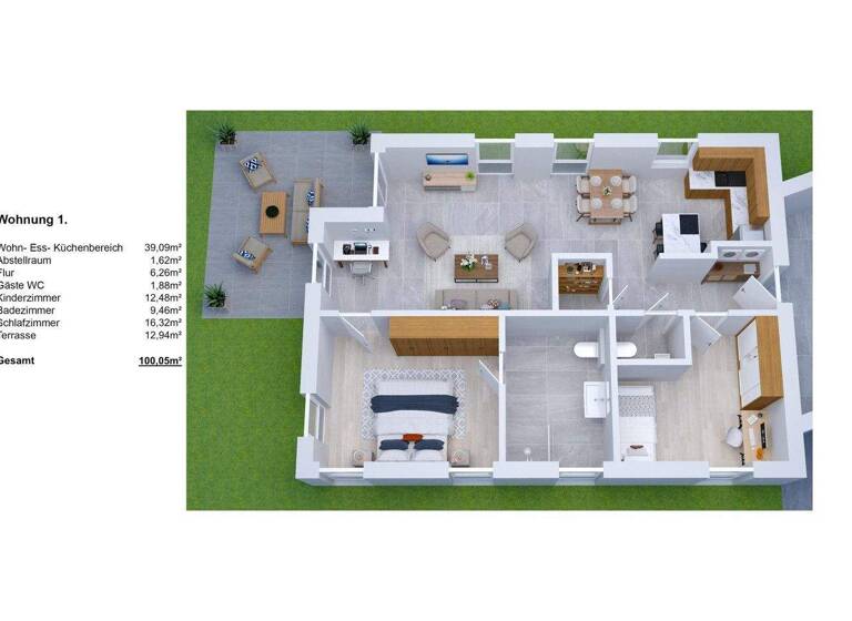 Wohnung zum Kauf - Erstbezug 440.200 € 3 Zimmer 100,1 m² Innenstadt Bad Salzuflen 32105