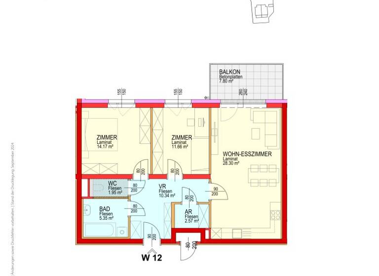 Wohnung zur Miete 595 € 3 Zimmer 74,3 m² 1. Geschoss Oed 3312