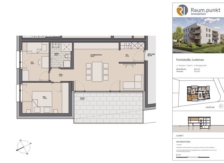 Wohnung zum Kauf - Erstbezug 425.000 € 2 Zimmer 55,3 m² Forststrasse Lustenau 6890