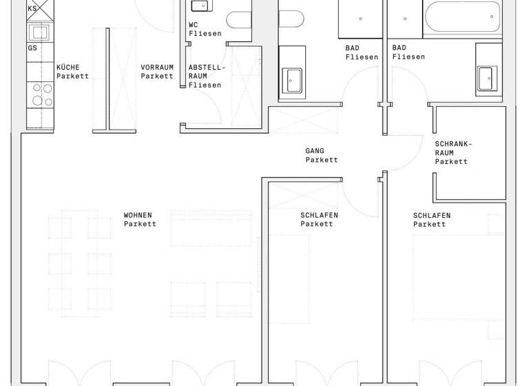 Wohnung zur Miete - Erstbezug 1.817 € 3 Zimmer 92 m² 11. Geschoss Wien 1220