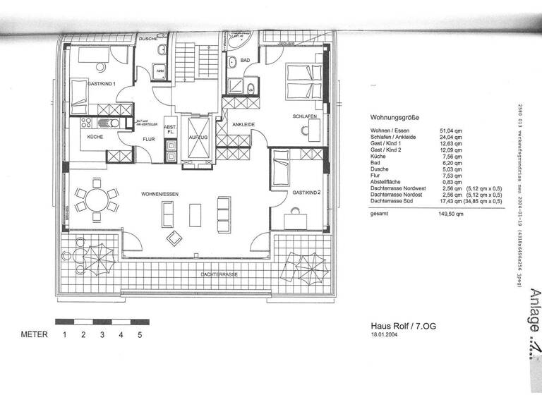 Penthouse zum Kauf 1.719.000 € 4 Zimmer 150 m² 7. Geschoss Ostend Frankfurt am Main 60314