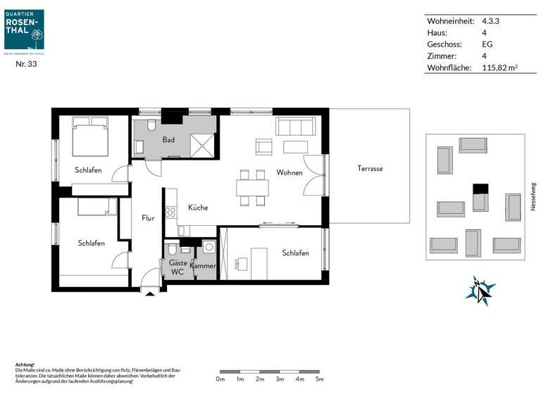 Wohnung zur Miete 1.845 € 4 Zimmer 115,9 m² Steinkleeweg 4 Rosenthal Berlin 13158