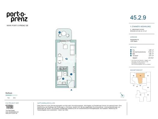 Wohnung zur Miete Tauschwohnung 613 € 1 Zimmer 25 m² Französisch Buchholz Pankow 10437