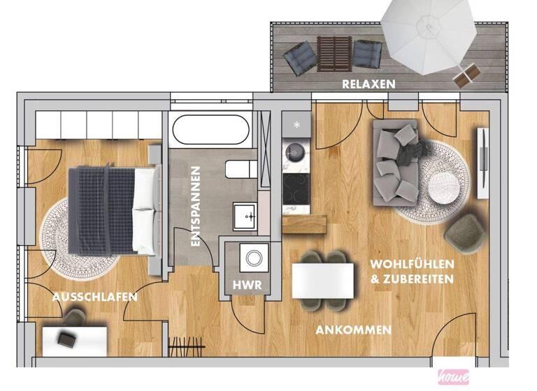 Wohnung zur Miete - Erstbezug 685 € 2 Zimmer 52,7 m² 1. Geschoss frei ab 01.05.2026 Parkweg 2a-b Böhlitz-Ehrenberg Leipzig 04178