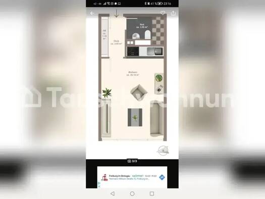 Wohnung zur Miete Tauschwohnung 680 € 1 Zimmer 30 m² Wiehre Freiburg im Breisgau 79100