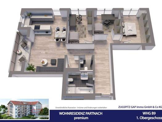 Wohnung zum Kauf - Erstbezug 949.000 € 4 Zimmer 104 m² 1. Geschoss Partenkirchen Garmisch-Partenkirchen 82467