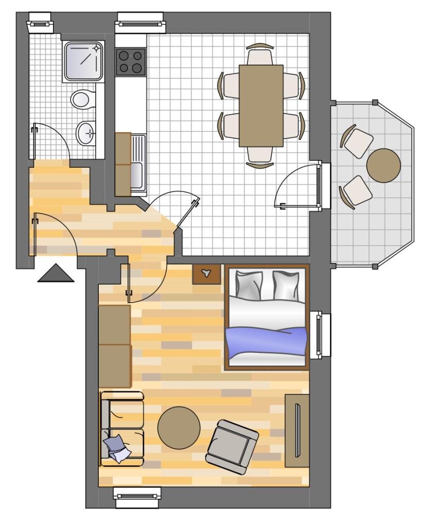 Wohnung zur Miete 399 € 1 Zimmer 38,6 m²<br/>Wohnfläche 1.<br/>Geschoss Felkestraße 22 Gartenstadt - Nord Dortmund 44141