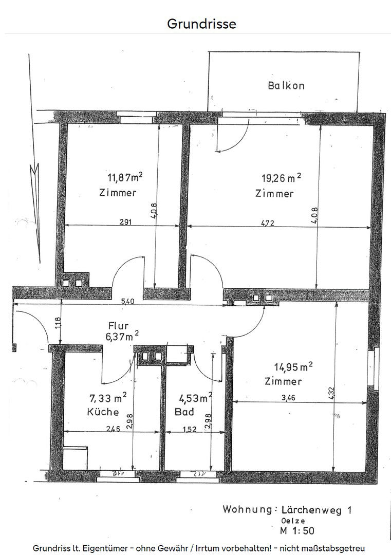 Wohnung zum Kauf provisionsfrei 175.000 € 3 Zimmer 63 m²<br/>Wohnfläche 1.<br/>Geschoss Lärchenweg 1 Juliusstadt Wolfenbüttel 38302