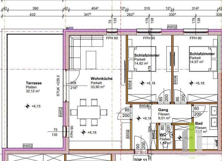 Terrassenwohnung zum Kauf - Erstbezug 376.500 € 3 Zimmer 82 m² 2. Geschoss Aigen im Ennstal 8943