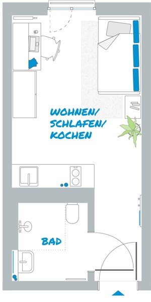 Wohnung zur Miete 507 € 1 Zimmer 21,6 m²<br/>Wohnfläche 1.<br/>Geschoss 01.02.2025<br/>Verfügbarkeit Fakultätsstraße 15 Opladen Leverkusen-Opladen 51379