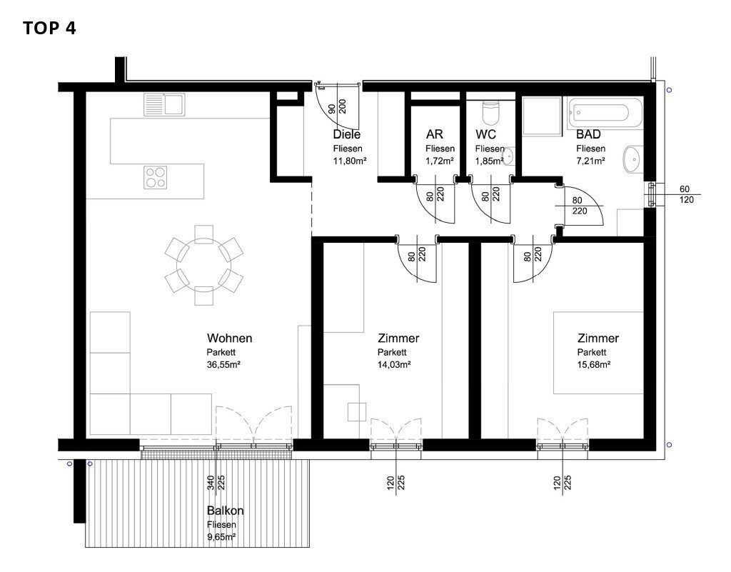 Wohnung zum Kauf 397.500 € 3 Zimmer 89,1 m²<br/>Wohnfläche 1.<br/>Geschoss Grabenhof Wels 4600