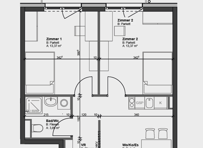 Wohnung zur Miete 854 € 3 Zimmer 47,2 m² 3. Geschoss Heinrichstraße 73 Geidorf Graz 8010