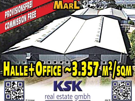 Lagerhalle zur Miete provisionsfrei 4 € 3.357 m² Lagerfläche Marl 45768