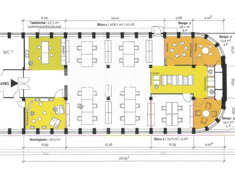 Bürofläche zur Miete provisionsfrei 12 € 10.435 m² Bürofläche teilbar ab 240 m² Plagwitz Leipzig 04229