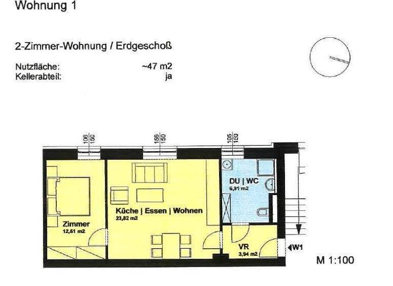 Wohnung zum Kauf 105.000 € 1,5 Zimmer 47,1 m² EG Leoben 8700