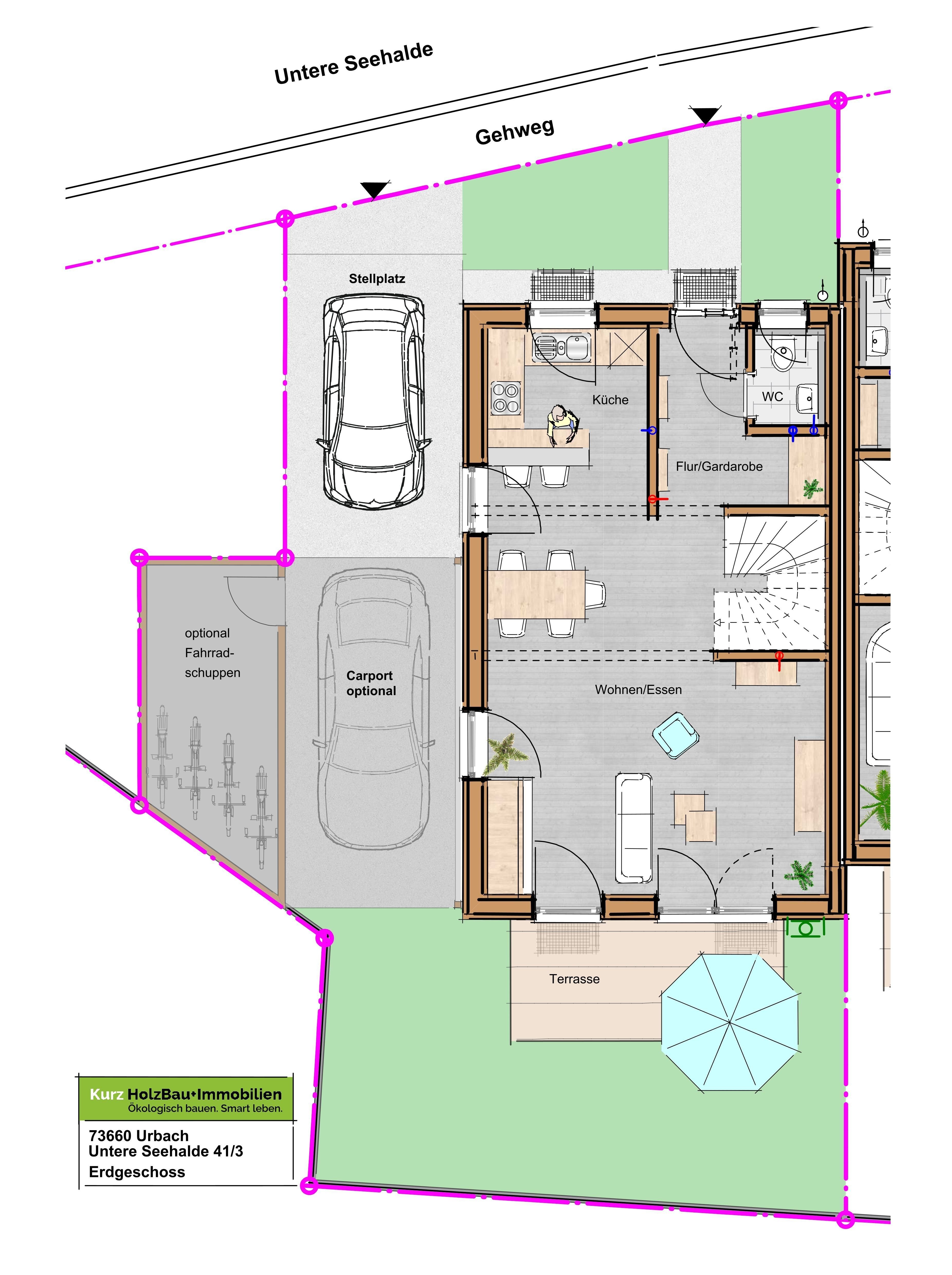 Reihenendhaus zum Kauf provisionsfrei 6 Zimmer 124 m²<br/>Wohnfläche 164 m²<br/>Grundstück ab sofort<br/>Verfügbarkeit Untere Seehalde 41/3 Urbach Urbach 73660