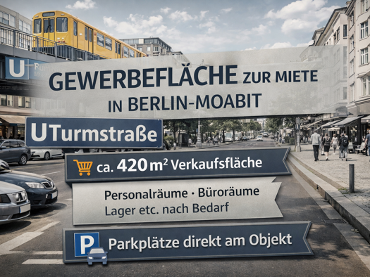 Ladenfläche zur Miete 1 Zimmer 420 m² Verkaufsfläche Turmstraße 51 Moabit Berlin 10551