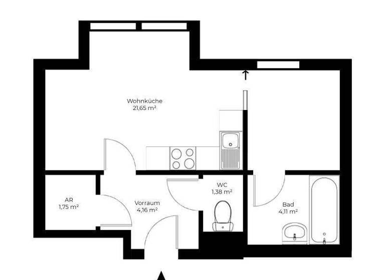 Wohnung zum Kauf 150.000 € 1,5 Zimmer 33,1 m² Wien 10.,Favoriten 1100
