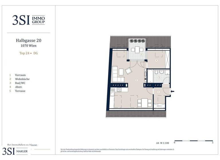 Wohnung zum Kauf 465.000 € 2 Zimmer 56 m² 5. Geschoss Halbgasse 20 Wien 1070