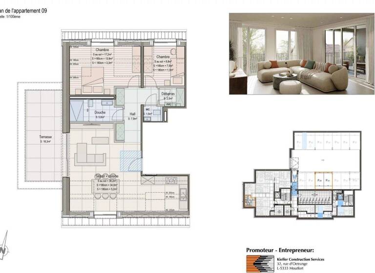 Studio zum Kauf provisionsfrei 846.289 € 84 m² 2. Geschoss Rue St. Laurent 3 Lorentzweiler 7370