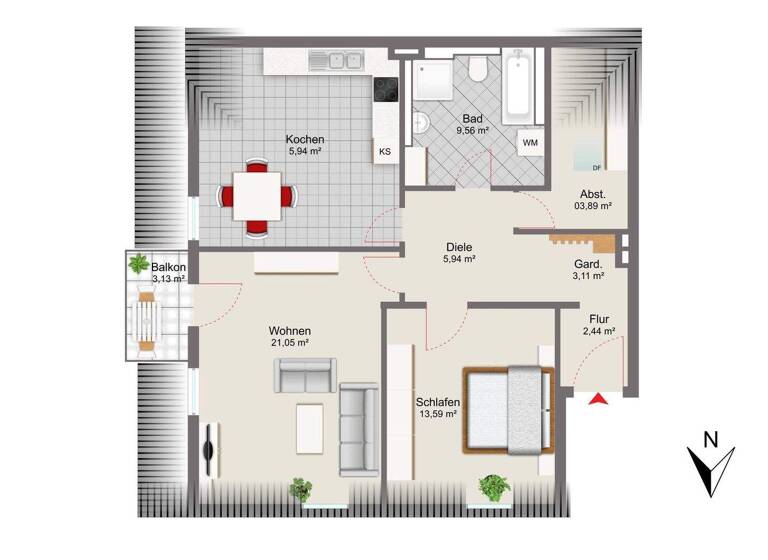 Wohnung zum Kauf 395.000 € 2 Zimmer 67,2 m² 3. Geschoss Grafing 85567