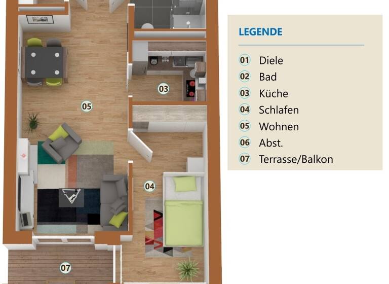 Terrassenwohnung zum Kauf provisionsfrei als Kapitalanlage geeignet 463.107 € 2 Zimmer 61,8 m²<br/>Wohnfläche Johann-Schmidt-Str. 17 Landsberg Landsberg am Lech 86899