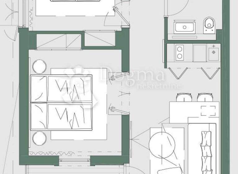 Wohnung zum Kauf 233.000 € 3 Zimmer 48 m² 1. Geschoss Kukljica