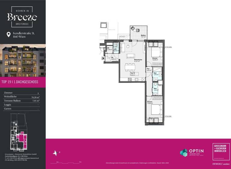 Wohnung zum Kauf - Erstbezug 622.000 € 3 Zimmer 76,2 m² frei ab 01.12.2027 Wien 1140